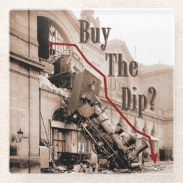 株式買市場のユーモア ガラスコースター