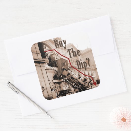 株式買市場のユーモア スクエアシール (封筒)