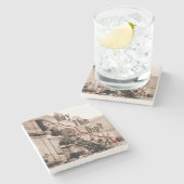 株式買市場のユーモア ストーンコースター (横)