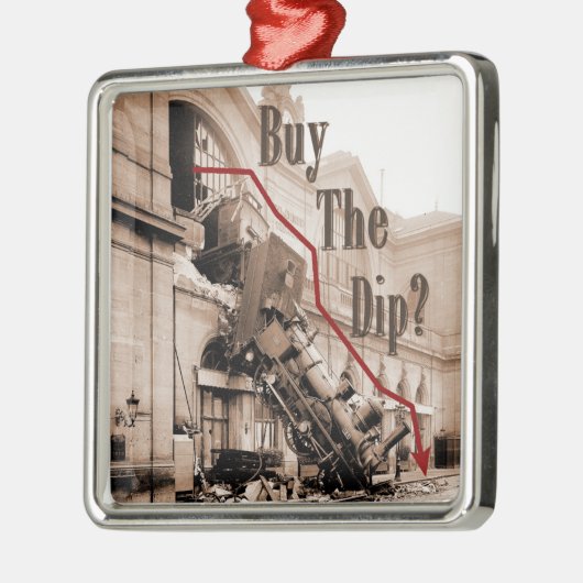 株式買市場のユーモア メタルオーナメント (左)