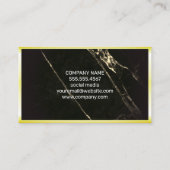 株式 |金ゴールド縁ど |黒い大理石 名刺 (裏面)
