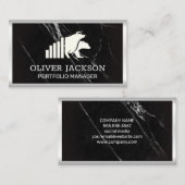 株式 | Bull Bearマーケットロゴ | 大理石 名刺 (正面/裏面)