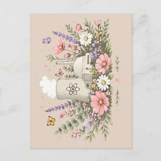 核エネルギーの花開き ポストカード (正面)
