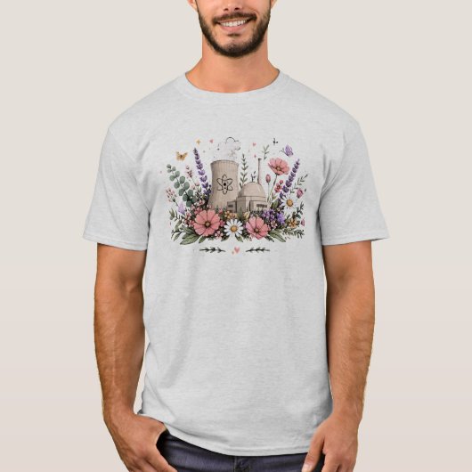 核エネルギーの花開き Tシャツ (正面)