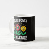 核エネルギーをお願いします 笑顔の花 コーヒーマグカップ (正面左)