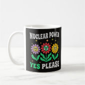 核エネルギーをお願いします 笑顔の花 コーヒーマグカップ (左)
