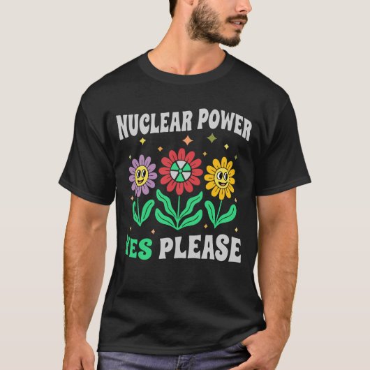核エネルギーをお願いします 笑顔の花 Tシャツ (正面)