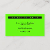 核グリーンとブラックシンプル 名刺 (裏面)