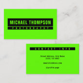 核グリーンとブラックシンプル 名刺 (正面/裏面)