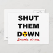 核スローガンアンチポストカードを閉鎖する ポストカード (正面/裏面)