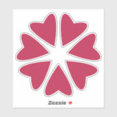 核ハート – マゼンタレッドカスタム – カットイメージ。 シール (シート)