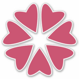 核ハート – マゼンタレッドカスタム – カットイメージ。 シール