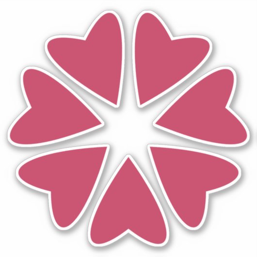 核ハート – マゼンタレッドカスタム – カットイメージ。 シール (正面)