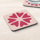 核ハート – マゼンタレッド – イメージ。 コースター (左側)