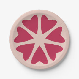 核ハート – マゼンタレッド – イメージ。 ペーパープレート