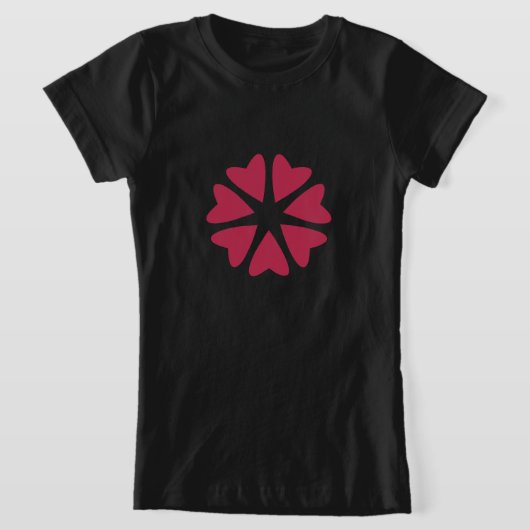 核ハート – マゼンタレッド – イメージ。 Tシャツ (レイダウン)