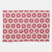 核ハート – マゼンタレッド – シームレスパターン。 キッチンタオル (横)