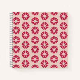 核ハート – マゼンタレッド – シームレスパターン。 ノートブック