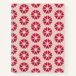 核ハート – マゼンタレッド – シームレスパターン。 ノートブック