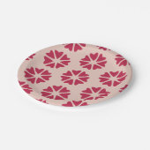 核ハート – マゼンタレッド – シームレスパターン。 ペーパープレート (アングル)