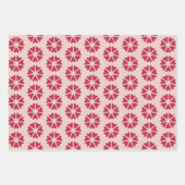 核ハート – マゼンタレッド – シームレスパターン。 ラッピングペーパーシート (正面)