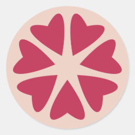 核ハート - マゼンタレッド - 画像。 ラウンドシール