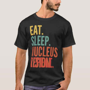 核ビジョン食べ暗号睡眠核ビジョン表示 Tシャツ