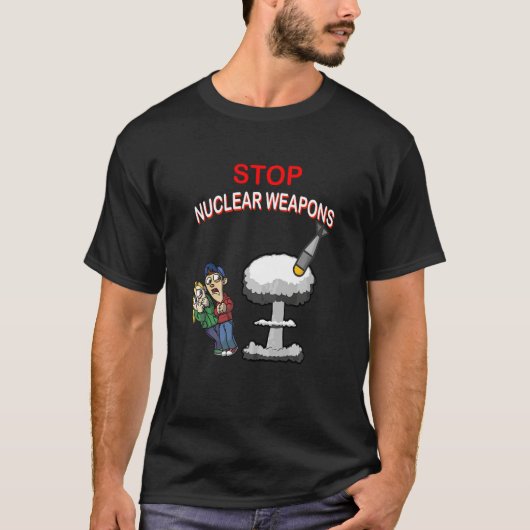 核兵器を止めよう 人類を救おう Tシャツ (正面)