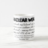 核兵器節子木曜日ノーベル演説を禁止する コーヒーマグカップ (中央)