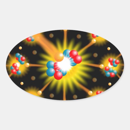 核分裂科学 楕円形シール (正面)