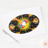 核分裂科学 楕円形シール (封筒)