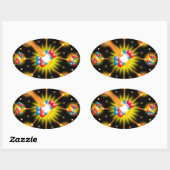 核分裂科学 楕円形シール (シート)