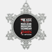 核医学技術者 スノーフレークピューターオーナメント (正面)