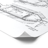 核同位体機関1963特許芸術ホワイト紙 ポスター (角)