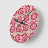 核成長 – マゼンタをライとして – シームレスなパターン ラウンド壁時計 (傾斜)