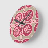 核成長 – マゼンタをライとして – シームレスなパターン ラウンド壁時計 (傾斜)