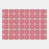 核成長 – マゼンタをライとして – シームレスなパターン ラッピングペーパーシート (正面)