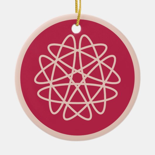 核成長 – マゼンタ点灯。 セラミックオーナメント (正面)