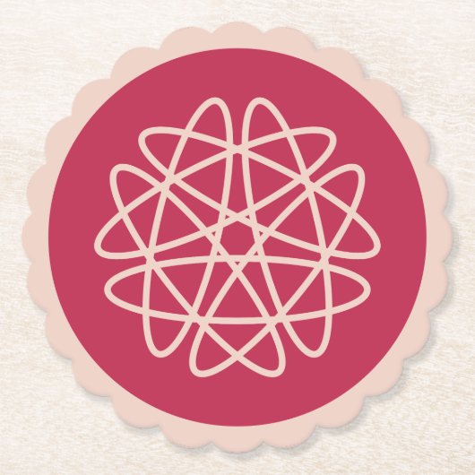 核成長 – マゼンタ点灯。 ペーパーコースター (正面)