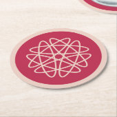 核成長 – マゼンタ点灯。 ラウンドペーパーコースター (アングル)