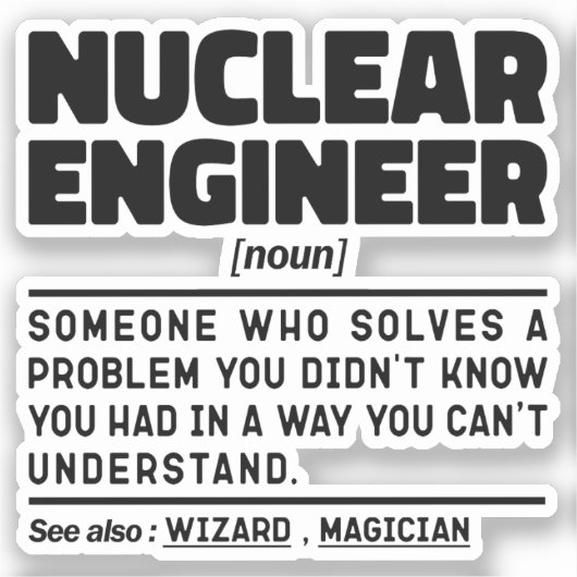 核技術者名詞学生出おもしろい学 シール (正面)