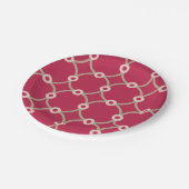 核接続性 – マゼンタ – シームレスパターン。 ペーパープレート (アングル)