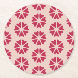 核接続性 – マゼンタ – シームレスパターン。 ラウンドペーパーコースター