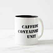 核爆弾のカフェインの原子格納容器の単位 ツートーンマグカップ (正面右)