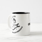 核爆弾のカフェインの原子格納容器の単位 ツートーンマグカップ (正面左)