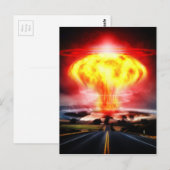 核爆発キノコ雲イラストレーション ポストカード (正面/裏面)