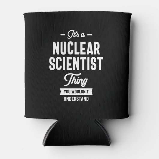 核科学者の役職のギフト 缶クーラー (正面)