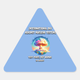 核試国際的験に反対する日。平和。 三角形シール