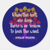 根が深い感動的引用文 ラウンドシール (正面)