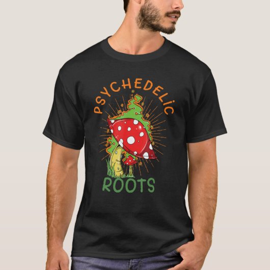 根きのこサイケデリック菌学者魔法 Tシャツ (正面)